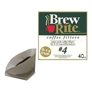 Brew Rite 12-Cup Paper Coffee Filter, Cone Shape, 40/Pack (ROC46041)