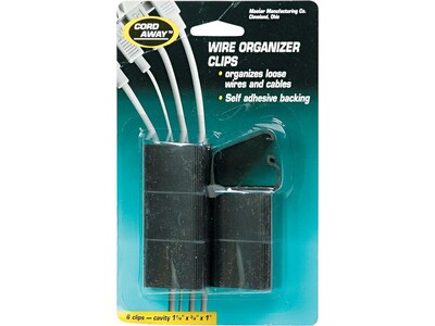 Master Manufacturing Cord Away Cable Clips, Black (00204)