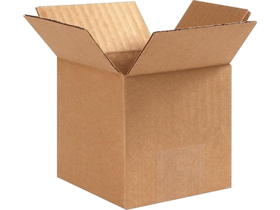 4 x 4 x 4 Standard Shipping Boxes, 32 ECT, Kraft, 25/Bundle (40404)