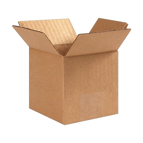4 x 4 x 4 Standard Shipping Boxes, 32 ECT, Kraft, 25/Bundle (40404)