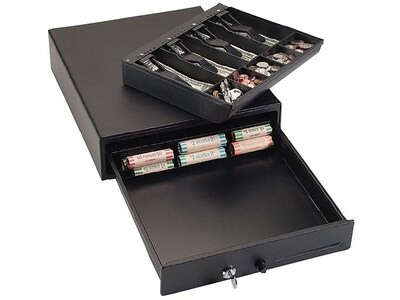 MMF Industries 1046 Compact Locking Cash Drawer, 9 Compartments, Black (225104604)