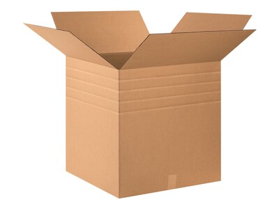 Coastwide Professional™ 24 x 24 x 24, 200# Mullen Rated, Multi-Depth Shipping Boxes, 15/Bundle (C