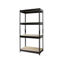 Iron Horse Rivet Series 4-Shelf Metal Unit, 30W, Black (17125)