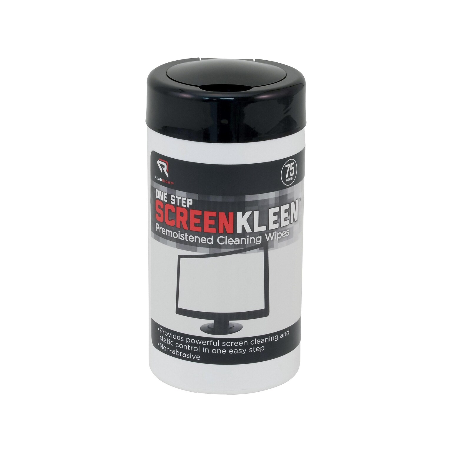 Read Right ScreenKleen Wipes, 75/Canister (RR1409)