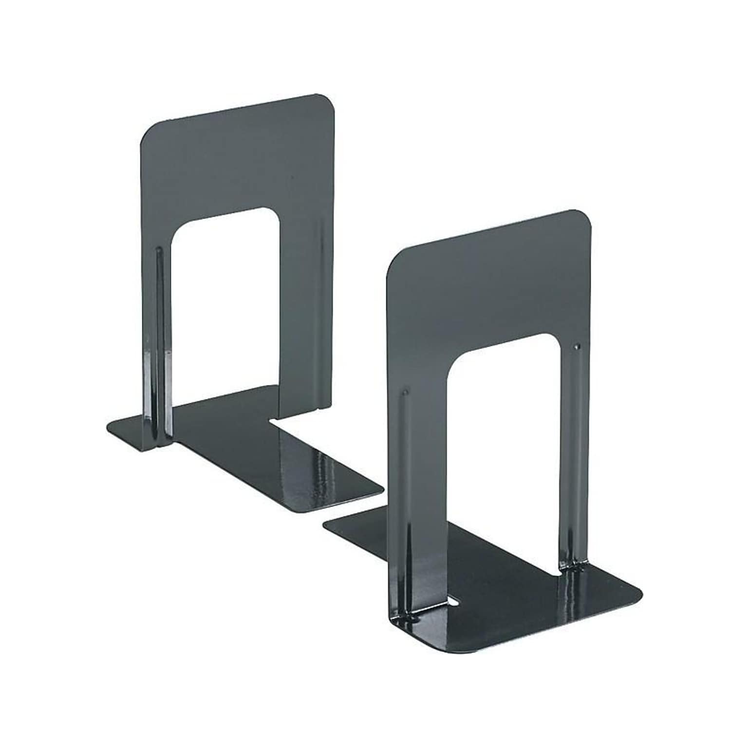 Universal Jumbo Deluxe 5.88 Steel Book Ends, Black, Pair (UNV54095)