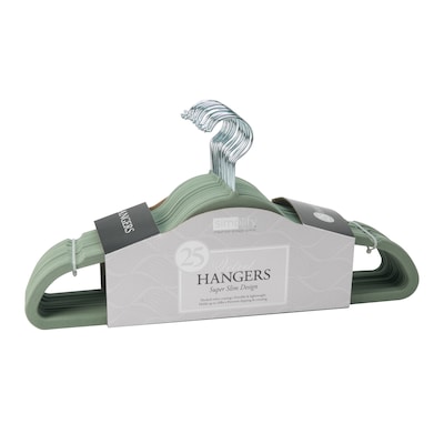 Simplify Slim Velvet Suit Hangers, 25 Pack (23240-SAGE)