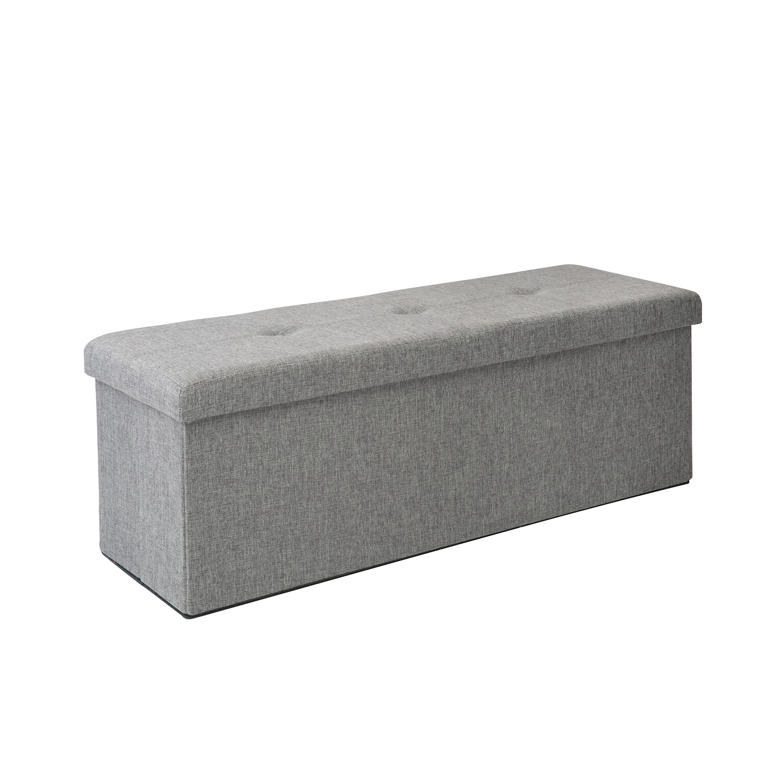 Simplify Faux Linen Triple Folding Storage Ottoman (F-0638-Grey-BX)