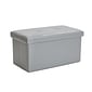 Simplify Faux Leather Double Folding Storage Ottoman (F-0630-Grey)