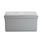 Simplify Faux Leather Double Folding Storage Ottoman (F-0630-Grey)