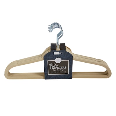 Simplify 10 Super Slim Velvet Huggable Hangers in Ivory