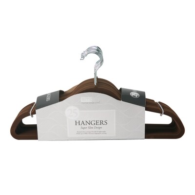 Simplify Slim Velvet Suit Hangers, 25 Pack (23240-CHOCO)