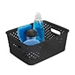 Simplify's Small Resin Wicker Storage Bin, Black (25167-BLACK)