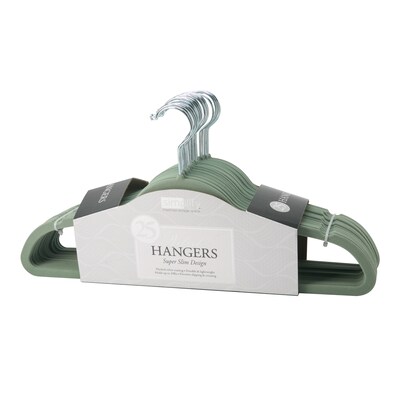 Simplify Slim Velvet Suit Hangers, 25 Pack (23240-SAGE)