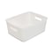 Simplify Small Resin Wicker Storage Bin, White (25167-WHITE)