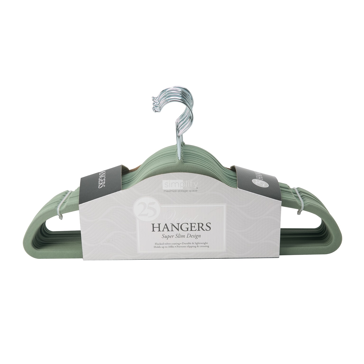 Simplify Slim Velvet Suit Hangers, 25 Pack (23240-SAGE)