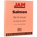 JAM Paper® Matte Cardstock, 8.5 x 11, 80lb Salmon Pink, 250/ream (16729219b)