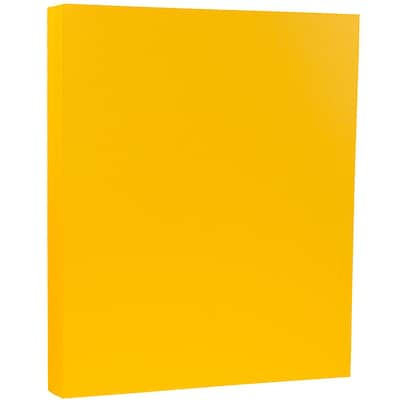 JAM Paper 80 lb. Cardstock Paper, 8.5" x 11", Sunflower Yellow, 250 Sheets/Ream (16729203B)