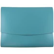 JAM Paper® Italian Leather Portfolios With Snap Closure, 10 1/2 x 13 x 3/4, Teal, 12/Pack (233329922