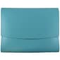 JAM Paper® Italian Leather Portfolios With Snap Closure, 10 1/2 x 13 x 3/4, Teal, 12/Pack (233329922B)