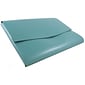 JAM Paper® Italian Leather Portfolios With Snap Closure, 10 1/2 x 13 x 3/4, Teal, 12/Pack (233329922B)