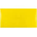 JAM Paper® Plastic Envelopes with Hook & Loop Closure, 1 Expansion, #10, 5.25 x 10, Yellow Poly,