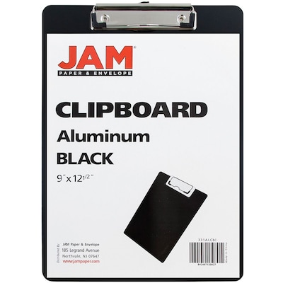 JAM Paper Aluminum Clipboard, Letter Size, Black (331ALCBLZ)