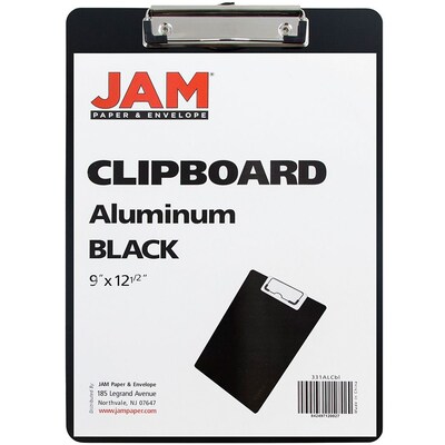 JAM Paper Aluminum Clipboard, Letter Size, Black (331ALCBLZ)