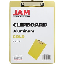 JAM Paper Aluminum Clipboard, Letter Size, Gold (331ALCGOZ)