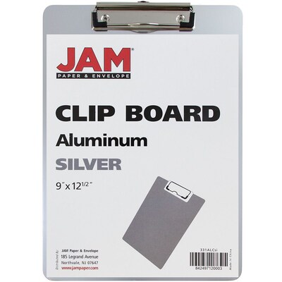 JAM Paper® Aluminum Clipboard, 9 x 13, Silver, Sold Individually (331ALCsi)