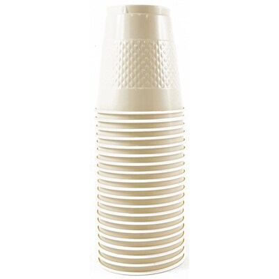 JAM Paper® Bulk Plastic Party Cups, 12 oz, Ivory, 200 Glasses/Box (2255520709b)