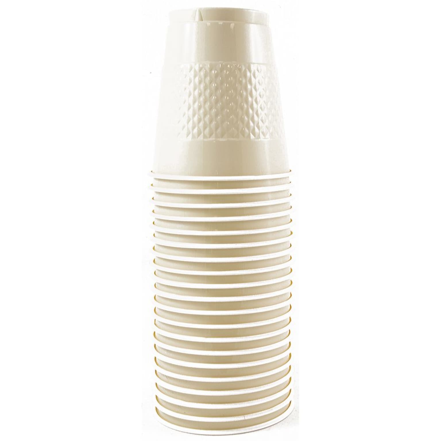 JAM Paper® Bulk Plastic Party Cups, 12 oz, Ivory, 200 Glasses/Box (2255520709b)