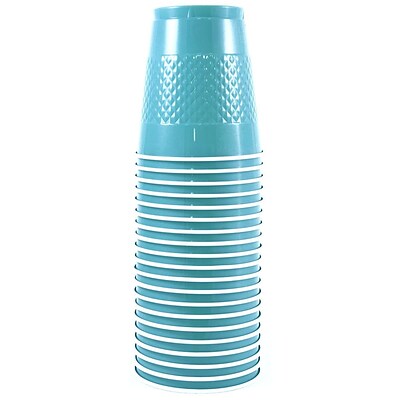 JAM Paper® Bulk Plastic Party Cups, 12 oz, Sea Blue, 200 Glasses/Box (2255520702b)