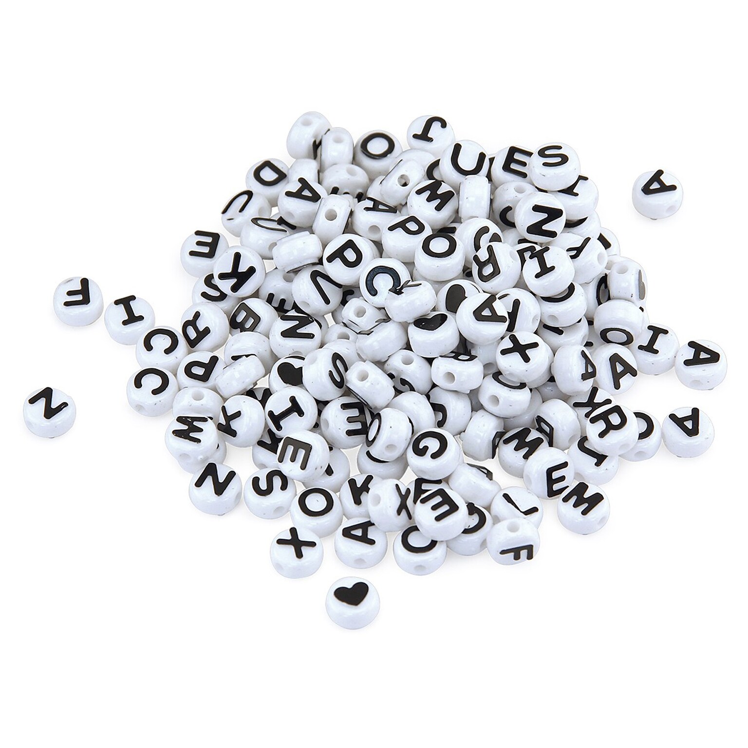 Hygloss ABC Beads, Black and White, 300 Per Pack, 3 Packs (HYG69301BN)