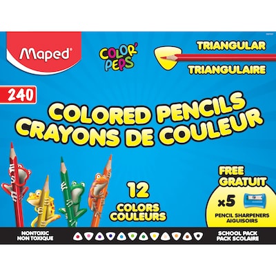 Maped ColorPeps Triangular Colored Pencils School, Pack of 240 (MAP832070ZV)