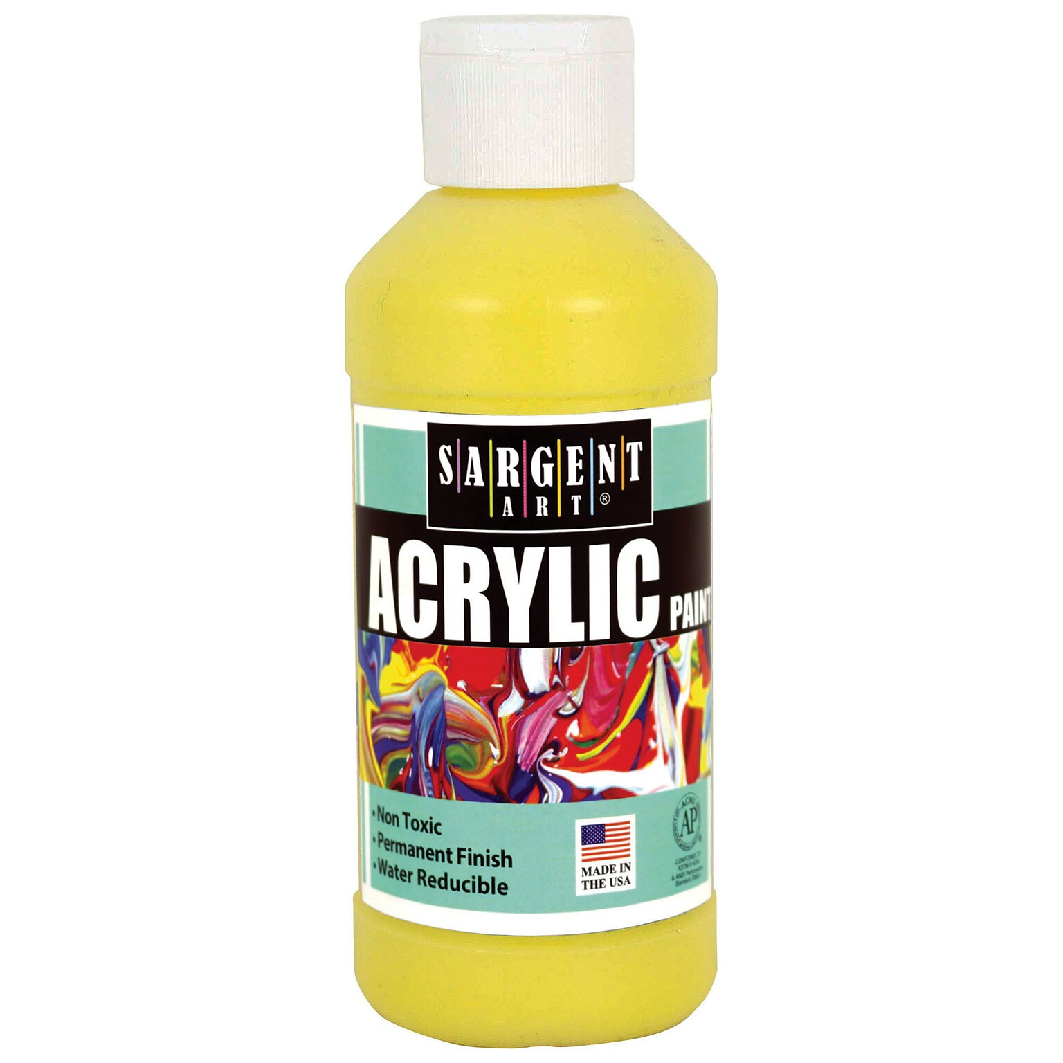 Sargent Art® Acrylic Paint, 8 oz., Yellow, Pack of 6 (SAR222302BN)