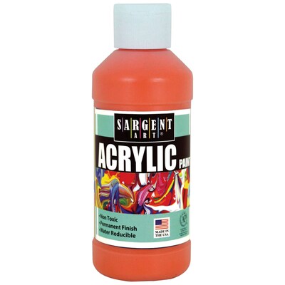 Sargent Art® Acrylic Paint, 8 oz., Orange, Pack of 6 (SAR222314BN)