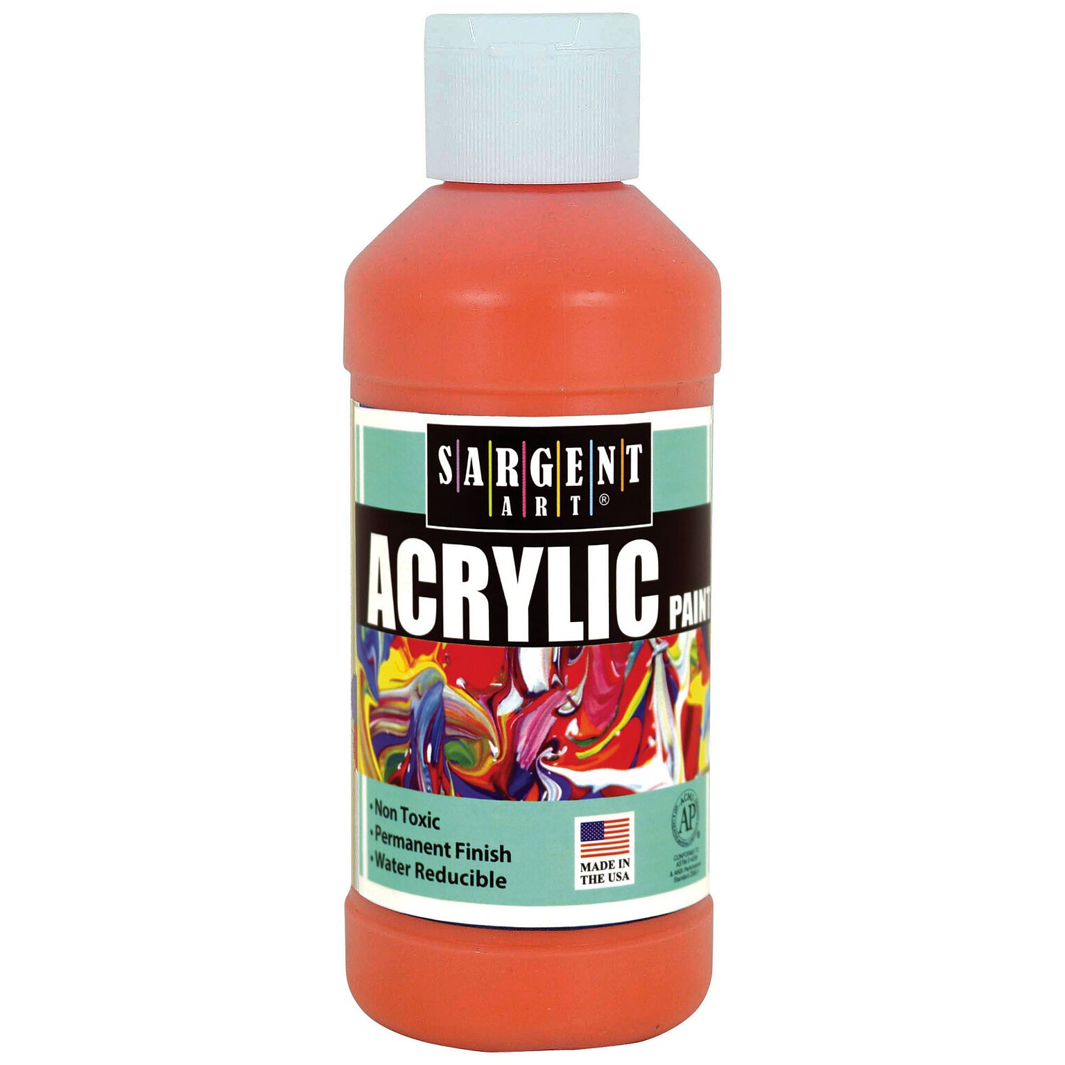 Sargent Art® Acrylic Paint, 8 oz., Orange, Pack of 6 (SAR222314BN)