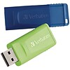 Verbatim 16GB Store n Go USB Flash Drive; 2 pk; Blue & Green (98713)