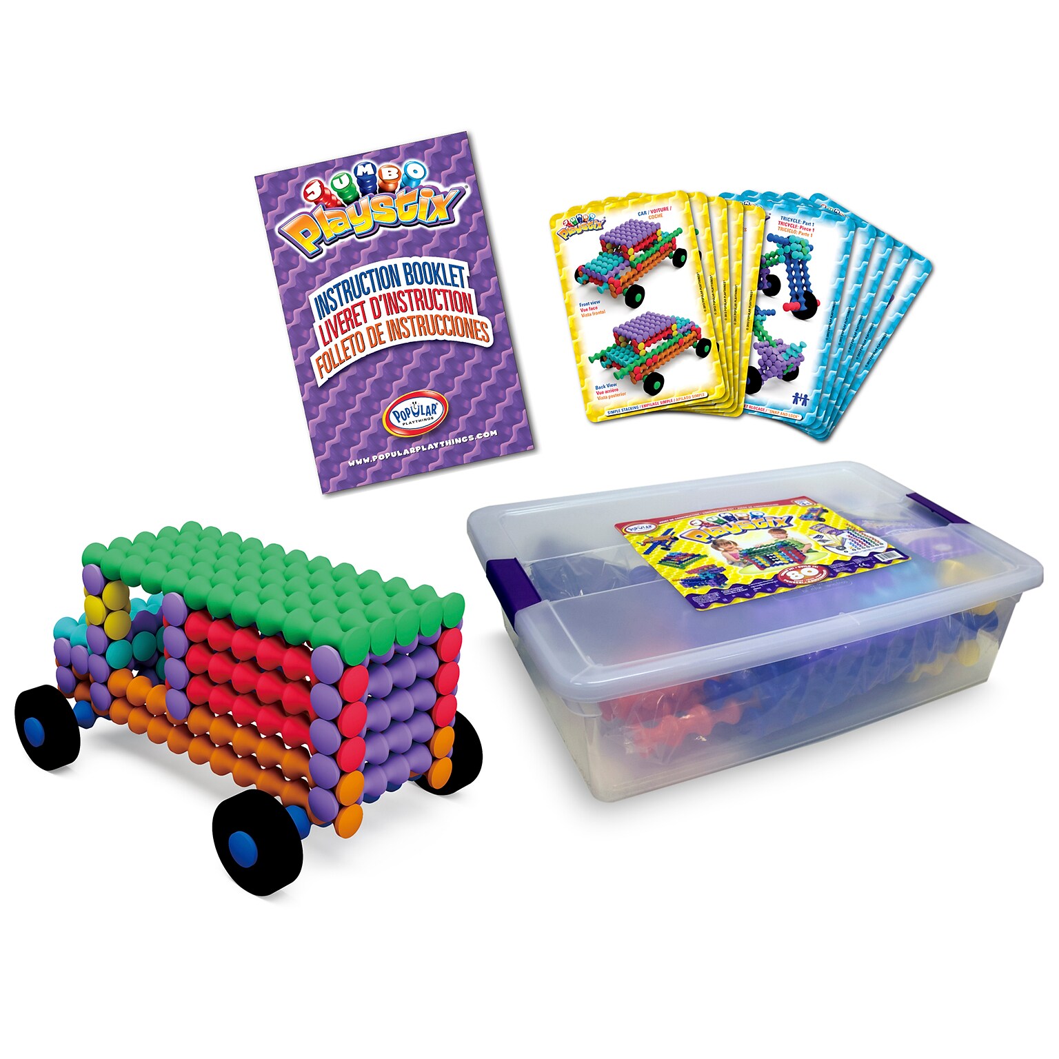 Popular Playthings Jumbo Playstix® 80-Piece Set (PPY90020)