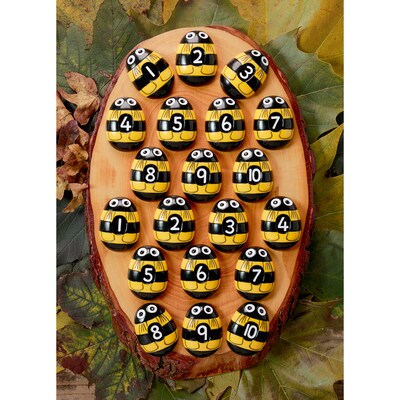 Yellow Door Honey Bee Number Stones, Set of 20 (YUS1094)