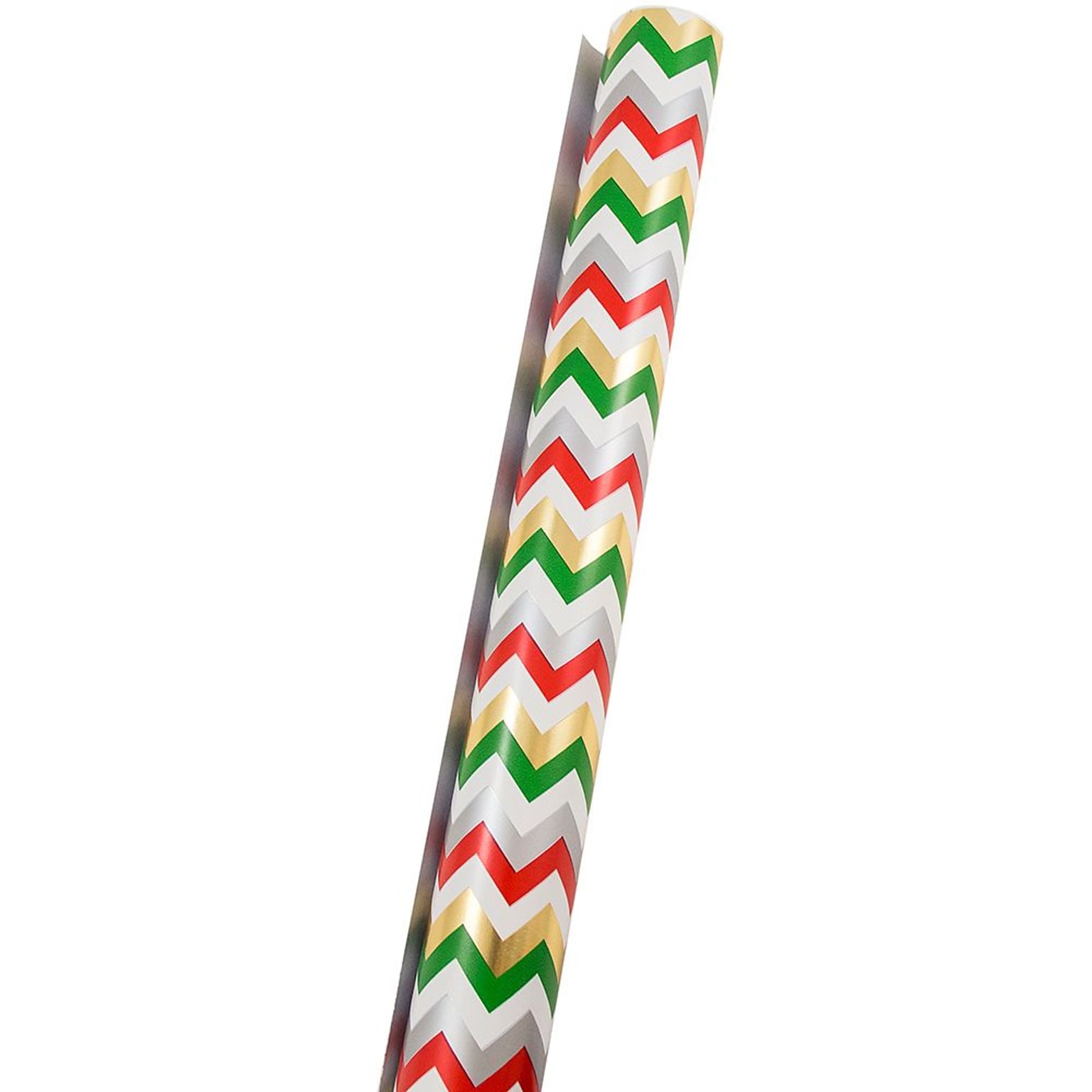 JAM Paper® Christmas Wrapping Paper, 25 Sq Ft, Chevron Stripe, Sold Individually (165532237)