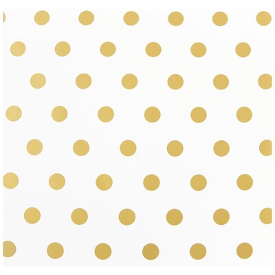 JAM Paper® Polka Dot Gift Wrapping Paper, 25 Sq Ft, White with Gold Dots, Sold Individually (226432220)