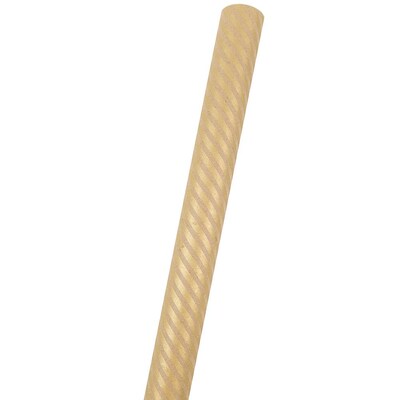 JAM Paper Wrapping Paper, 25 Sq. ft. x 30, Brown Kraft & Gold Stripes (226532388)