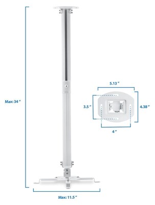 Mount-It! Projector Ceiling Mount Height Adjustable Universal Stand (MI-606L)