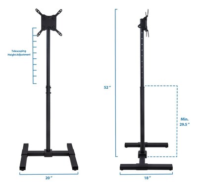 Mount-It! Pedestal TV Stand, Screens up to 42", Black (MI-878)