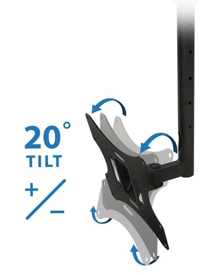 Mount-It! Height Adjustable Ceiling Mount Bracket with Tilt and Swivel for 23"-42" TVs (MI-508)