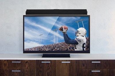 Soundbar mounted above best sale tv