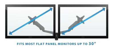 Mount-It! Modular Dual Adjustable Monitor Mounts, Up to 30" Monitors, Black (MI-45114-BLK)