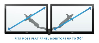 Mount-It! Modular Dual Adjustable Monitor Mounts, Up to 30" Monitors, Black (MI-45114-BLK)
