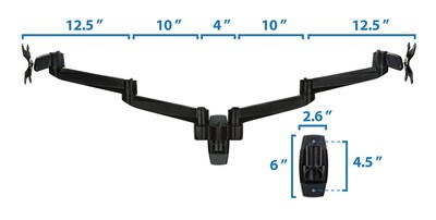 Mount-It! Modular Articulating Adjustable Monitor Mount, Up to 24" Monitors, Black (MI-43114BLK)